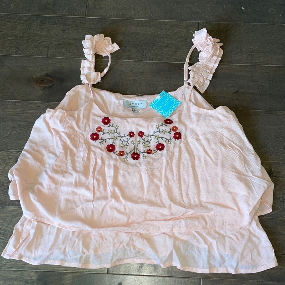 Pink tiered tanktop